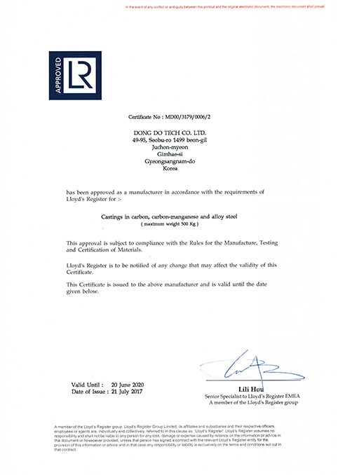 LIoyd's Certificate